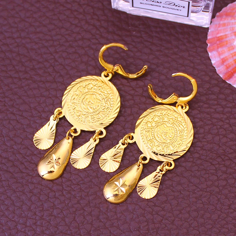 2020 Nye Kreative Vintage Gold Coin Øreringe Afrika Dubai Etiopien High-end-Kvinder ' s Kobber Smykker Bedste Venner Gave Tilbehør