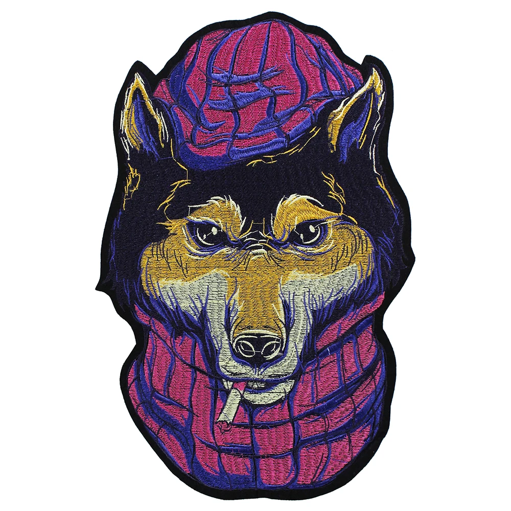 1pc Mode Cool Eye Wolf Hund Kat Hoved Patches til Tøj Strygejern Om Broderet Pynt DIY Beklædning Tilbehør Patch TH1504