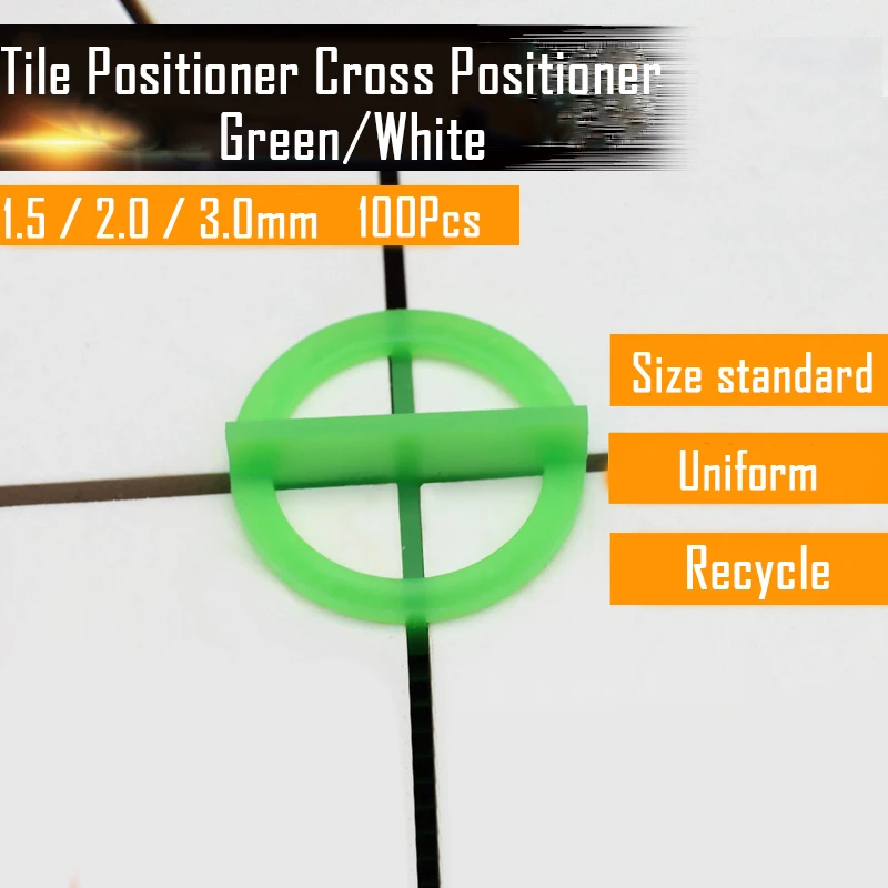1.5/2/3 mm 100Pcs Genanvendelige Green Cross Fliser Nivellering Genbruges på Tværs af Fliser Nivellering Tilpasning Væg-Gulvtæppe Locator Værktøj 2020