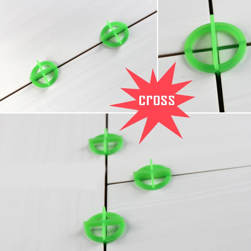 1.5/2/3 mm 100Pcs Genanvendelige Green Cross Fliser Nivellering Genbruges på Tværs af Fliser Nivellering Tilpasning Væg-Gulvtæppe Locator Værktøj 2020