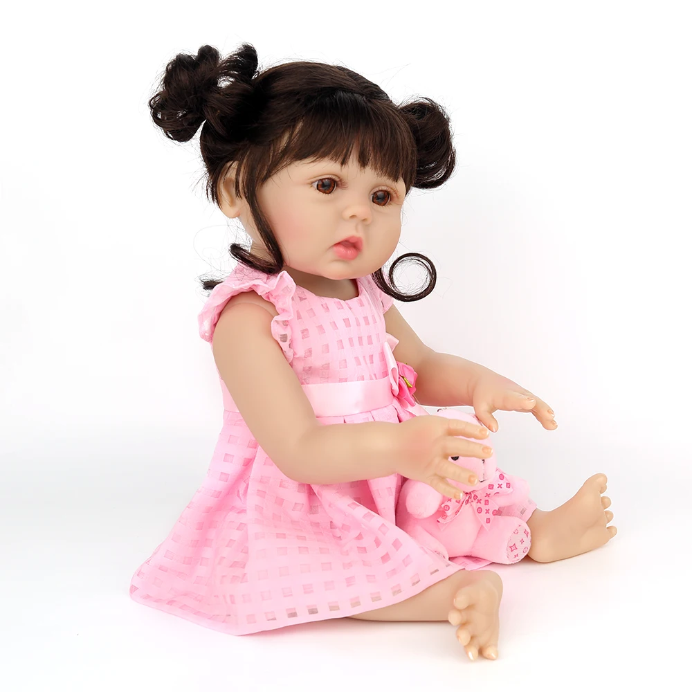 Fuld Silikone Reborn Baby Doll Prinsesse lol 18 tommer Naturtro Bade Bebe Spædbarn Vand-Bevis Boneca Spille legetøj Kids barn