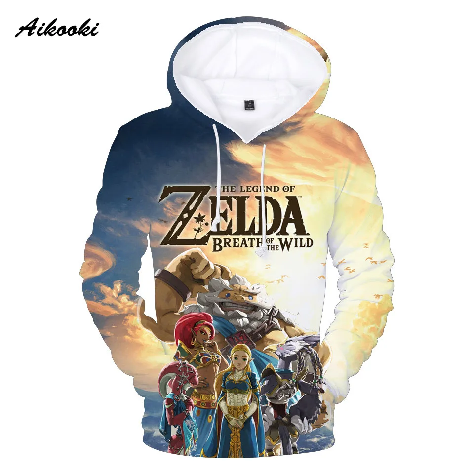 Anime Tegnefilm The Legend of Zelda 3D-Sweatshirts Mænd/Kvinder Hættetrøjer 3D Printet Pust af den Vilde Løs, Tynd Hooded pullover