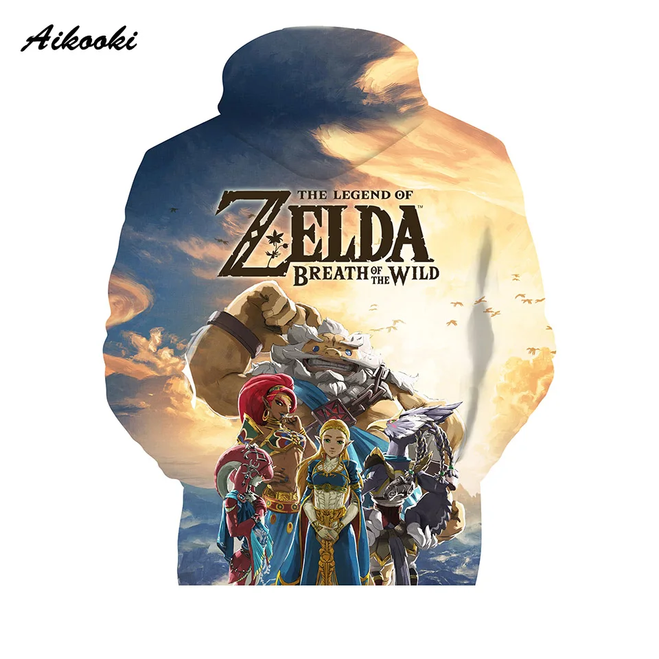 Anime Tegnefilm The Legend of Zelda 3D-Sweatshirts Mænd/Kvinder Hættetrøjer 3D Printet Pust af den Vilde Løs, Tynd Hooded pullover