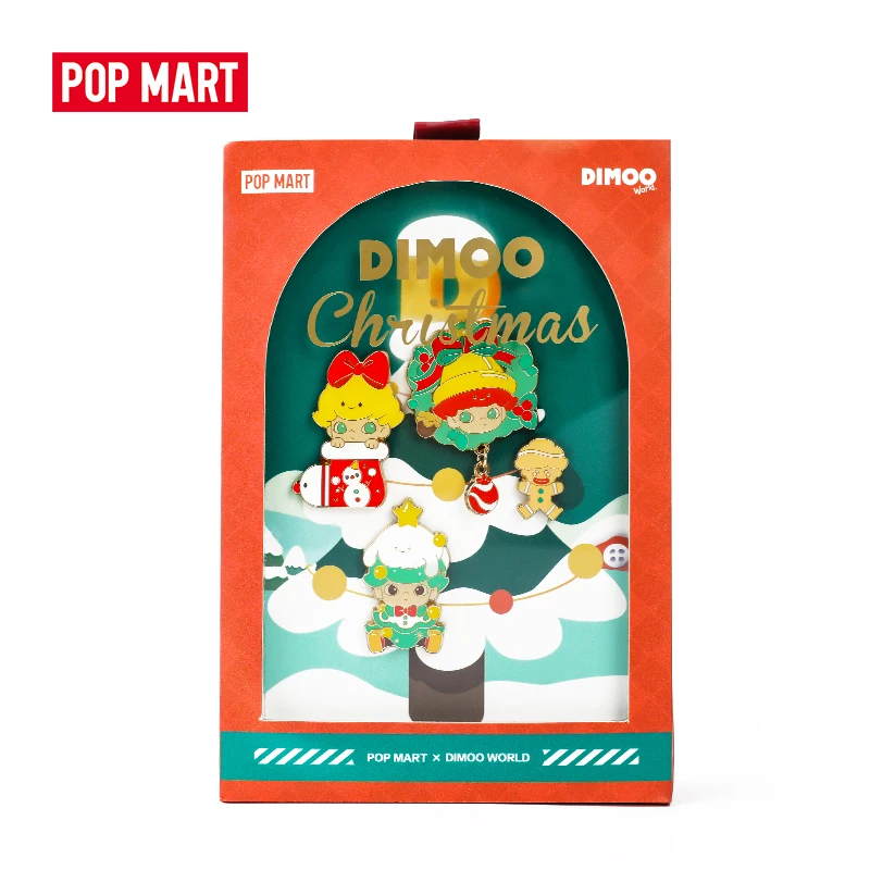 POPMART Limited Edition Dimoo - Jul Zink Legering Metal Badge søde blind feltet pin-toy figur action legetøj med gratis forsendelse