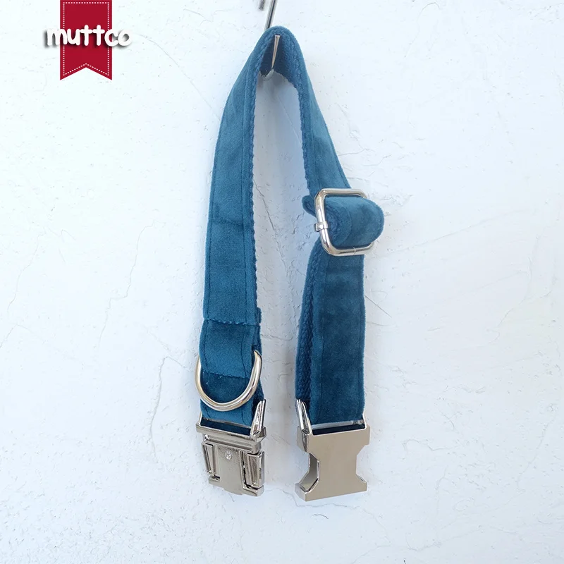 MUTTCO unikke design fashionable bow tie håndlavet hund halsbånd og snor TURKIS hund krave, som ligger 5 størrelser UDC097