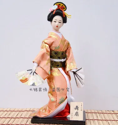 30cm Kawaii Dejlig Japansk Geisha Figurer dukker med smuk kimono Nyt hus, kontor dekoration Miniaturer fødselsdag gave
