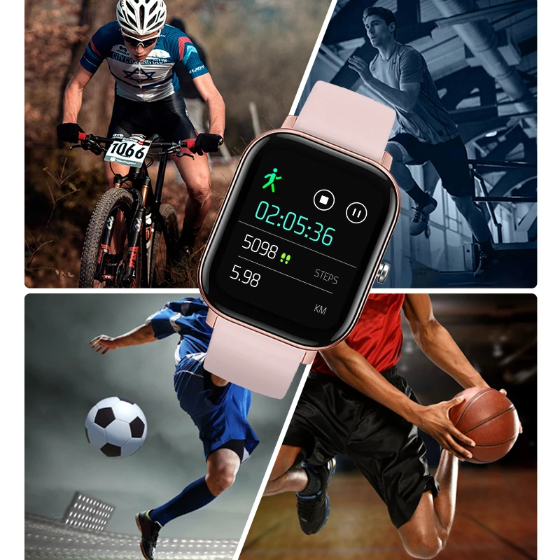 P8 Smart Ur Mænd Kvinder 1,4 tommer Fuld Touch Fitness Tracker pulsmåling Sports Ure GTS for Xiaomi Huawei