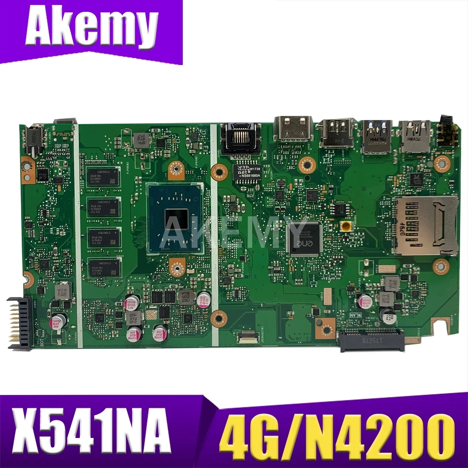 AKemy X541NA N4200/N3350 4GB RAM bundkort REV 2.1 ASUS X541 X541N X541NA laptop bundkort 90NB0B30-R00031 gratis fragt