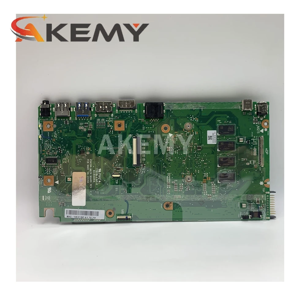 AKemy X541NA N4200/N3350 4GB RAM bundkort REV 2.1 ASUS X541 X541N X541NA laptop bundkort 90NB0B30-R00031 gratis fragt
