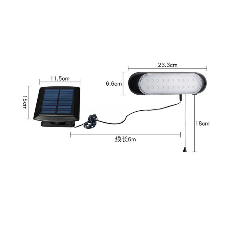 Udendørs have solar light lys sensor vandtæt sol led-væglampe med pull-wire skifte sikkerhed væglampe