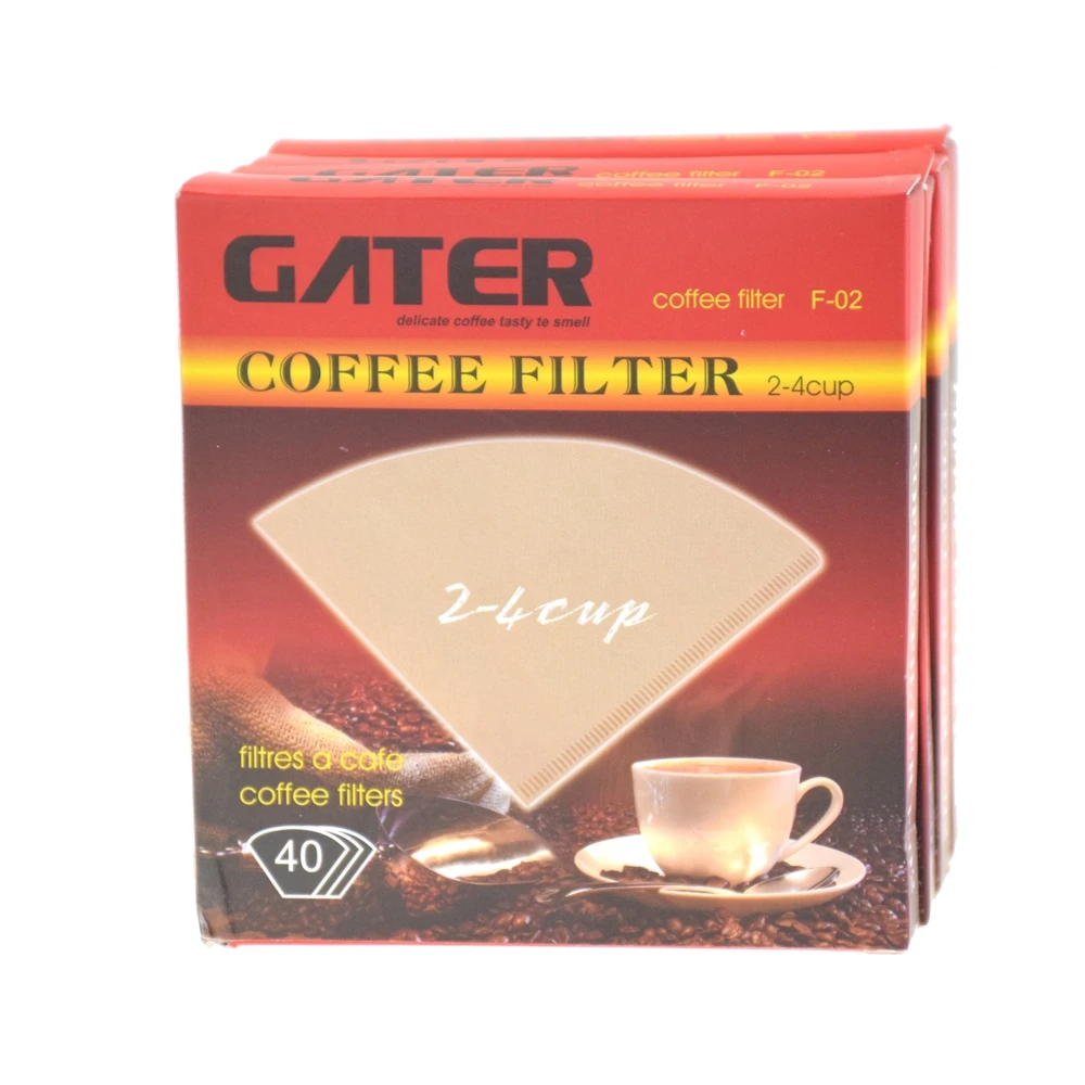GATER V60 Og Papir Filtre 40pcs Pr Pose Barista Og Tilbehør Kaffefaciliteter Fyldt Brun Perkolator Filter