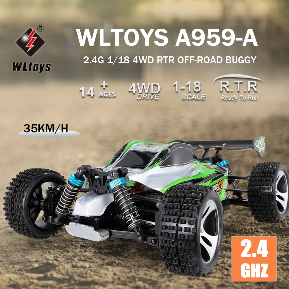 WLtoys A959-B 1:18 2.4 GHz 4WD fjernstyret Bil til 70 KM/H, Høj Hastighed RC Racing Bil Elektrisk Fjernbetjening Køretøj Off-Road Bil Legetøj rc drift