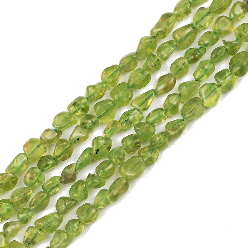 YHBZRET Naturlig Olivenolie krystal Kvarts Sten Uregelmæssige Grus Løs Peridot perler til smykkefremstilling 4~6mm armbånd halskæde DIY