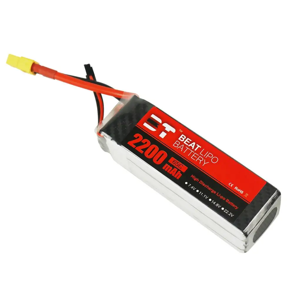 Slå LIPO battery2S 3S 4S 6S 2200mAh 65C 7.4 V 11.1 V 14,8 V 22.2 V Lipo Batteri til FPV Racing Drone Quadcopter