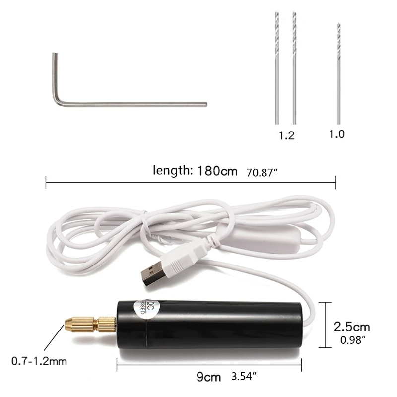 1 Sæt Mini Elektrisk Boremaskine Håndholdte Bor Kit Epoxy Harpiks Smykker at Gøre Træ Håndværk Værktøjer, 5V USB-Stik en Skruetrækker Værktøj