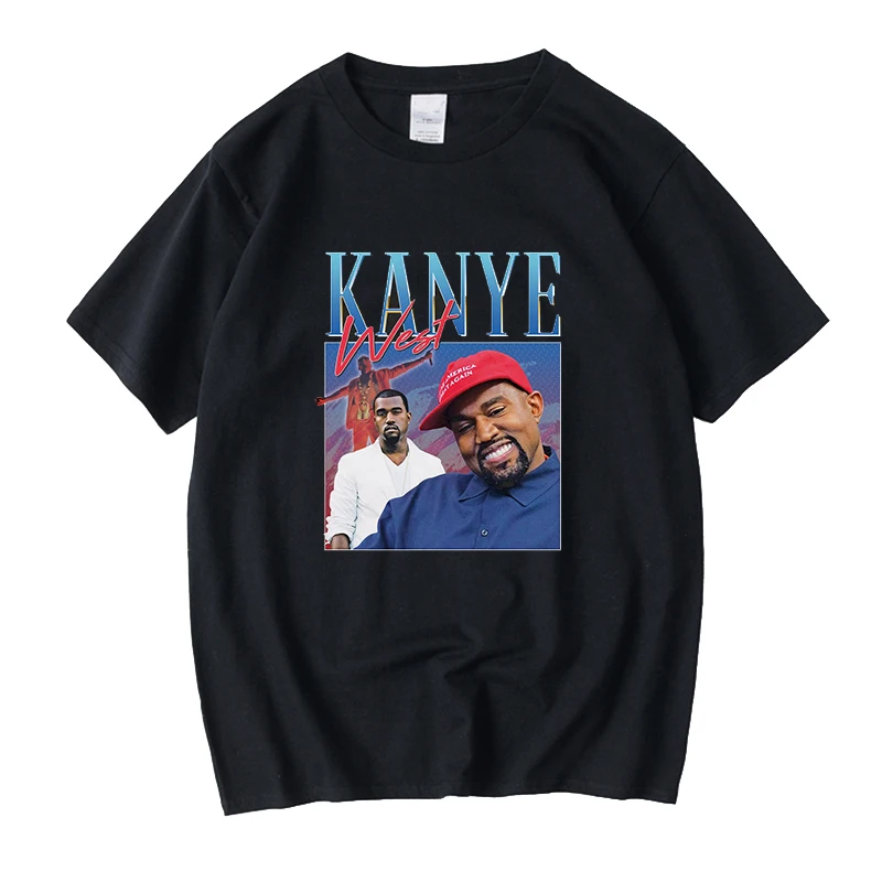 Kanye West er en Hyldest 90'erne Vintage Unisex Sort Tshirt Mænd T-Shirt Afslappet Retro-Grafiske T-Shirts, Bomuld, T-shirt, Mand, Kvinde, Tops Tees