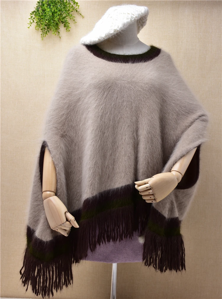 Nye kvinder, kvindelige mode sjal med manchetter kvast strikket mink cashmere strikket varm trøje løs plus size efterår og vinter frakke