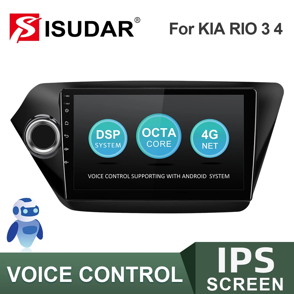 ISUDAR V57S Android Autoradio For KIA/RIO 3 K2 2011-Bilen Multimedia-Afspiller, Stereoanlæg stemmestyring Kamera IPS Nr 2 Din