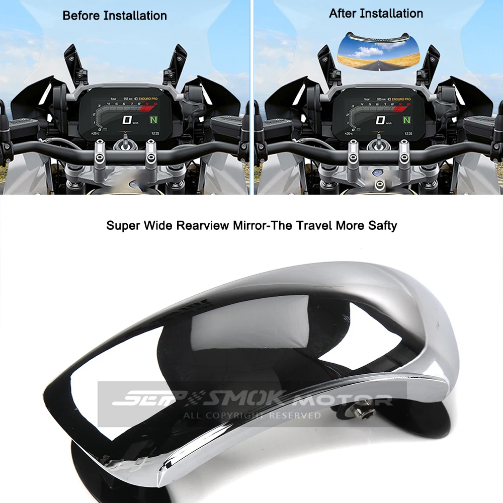 Universal Motorcykel Forruden Vidvinkel Bakspejlet 180 Graders Blind Spot Safty Rejse Motorcykel Center Bakspejlet