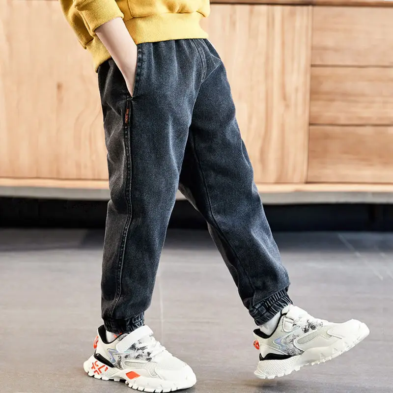 MudiPanda Hot Salg Efteråret Og Vinteren Drenge Jeans 4-13 År Gamle Bomuld Vaskes Kids Jeans Koreanske Bukser Plus Velvet 2020 Ny