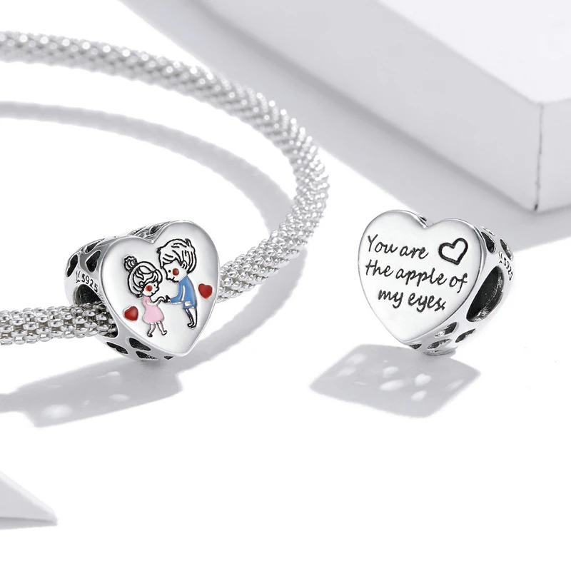 BISAER Hot Salg 925 Sterling Sølv Kærlighed Heart Perler Passer Oprindelige Design Armbånd DIY Kærlighed Hjerte Smykker at Gøre For Kvinder