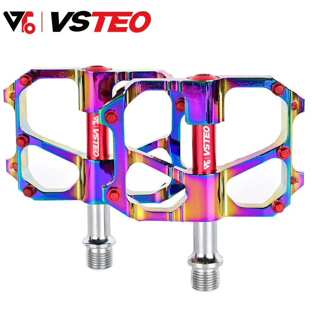 VSTEO Ultra Light Cykel Pedal Alle CNC waterpro MTB DH XC MTB Pedal L7U 3 Forsynet med Alu Pedal Galvaniseret rainbow et par