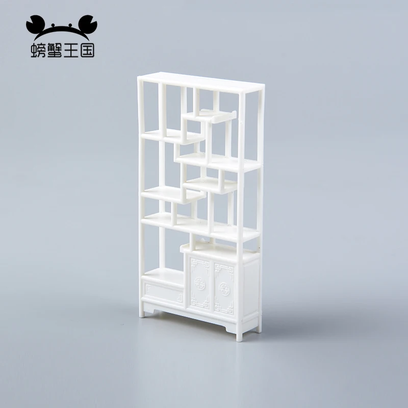 5pcs 1:25 Dukkehus mini Miniature Møbler Dukke Hvid tilbehør Kinesisk Stil Plast Gamle Hylde