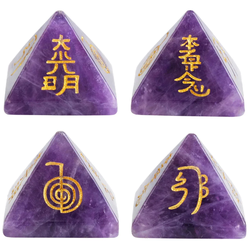 TUMBEELLUWA Indgraveret Usui Reiki Symbol Pyramide, Healing, Chakra Afbalancering Meditation Energi Krystal