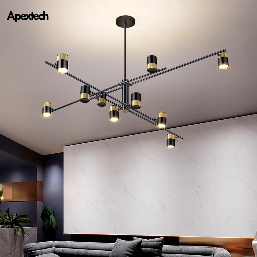 Decentrale Lysekrone i Loftet Monteret LED Lysekroner Post Moderne Stil, Stue og Spisestue Hængende Lamper