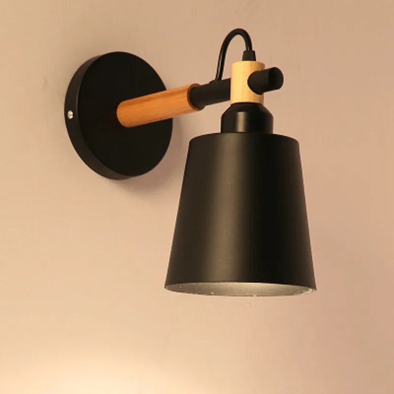 Nordisk Moderne træ væglampe sconce med skifte bedhead væglampe til stue, soveværelse fjernbetjening 110v 220v