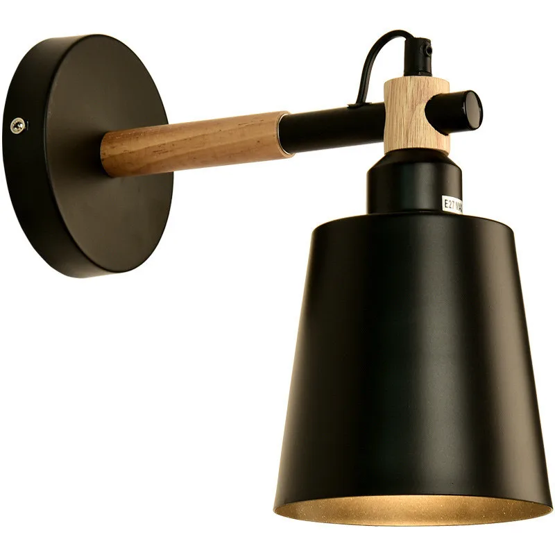 Nordisk Moderne træ væglampe sconce med skifte bedhead væglampe til stue, soveværelse fjernbetjening 110v 220v