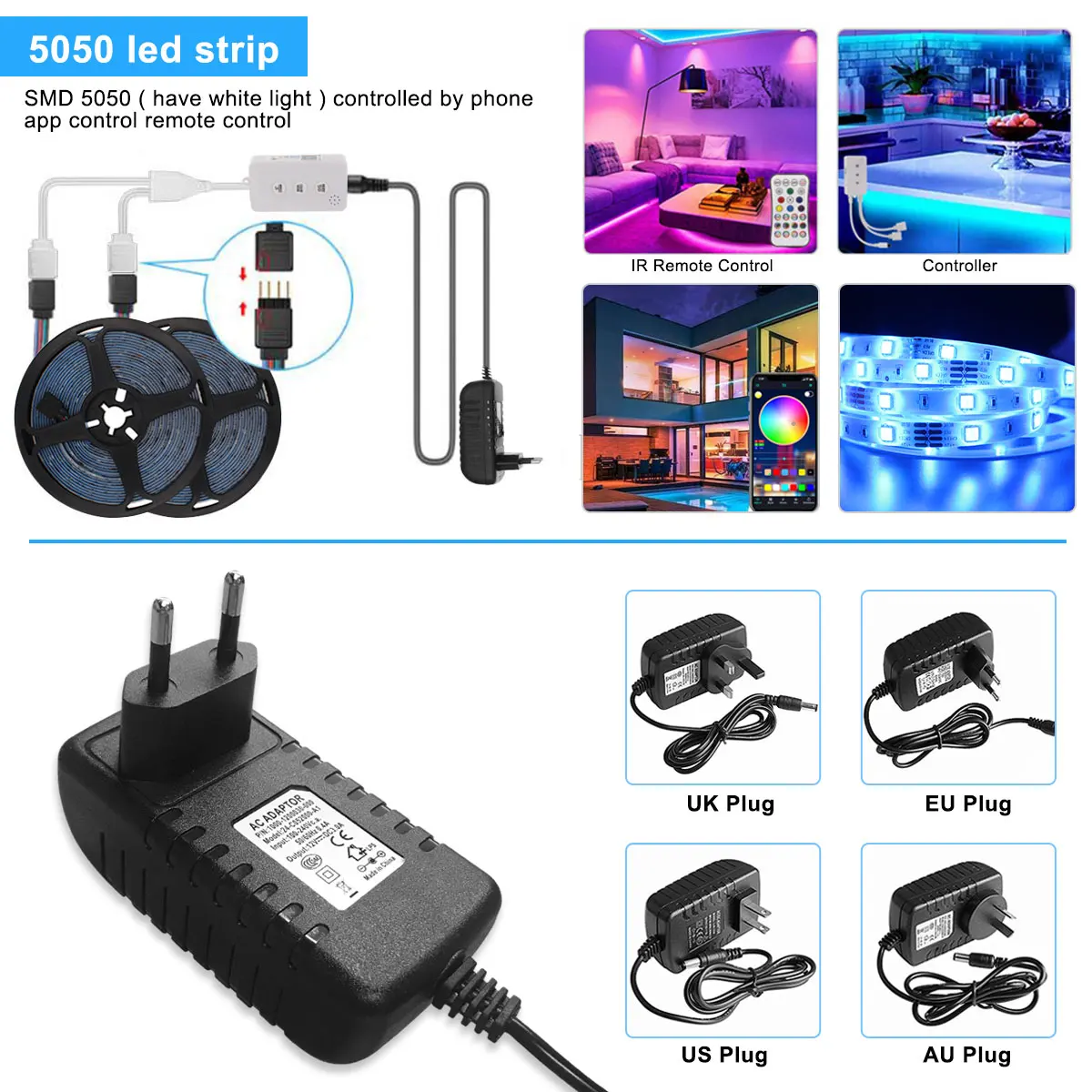 Fleksibel Neon Stribe TV Baggrundsbelysning SMD 5050 2835 Rgb Bånd Led Lys Strips Soveværelse, Køkken Lys med Bluetooth Smart Controller