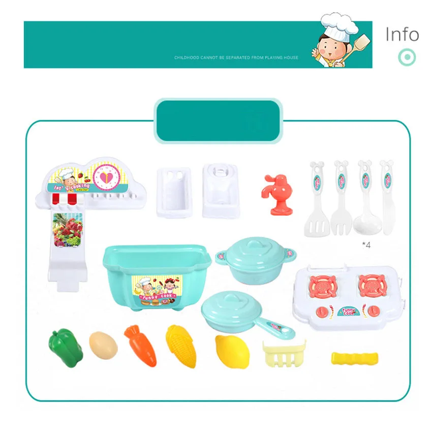 22Pcs Plast Børn Mini Baby Køkken Spil Toy Hus Simulational Køkkengrej Opbevaring af Køkkengrej til Madlavning, Lege, Spil for Piger