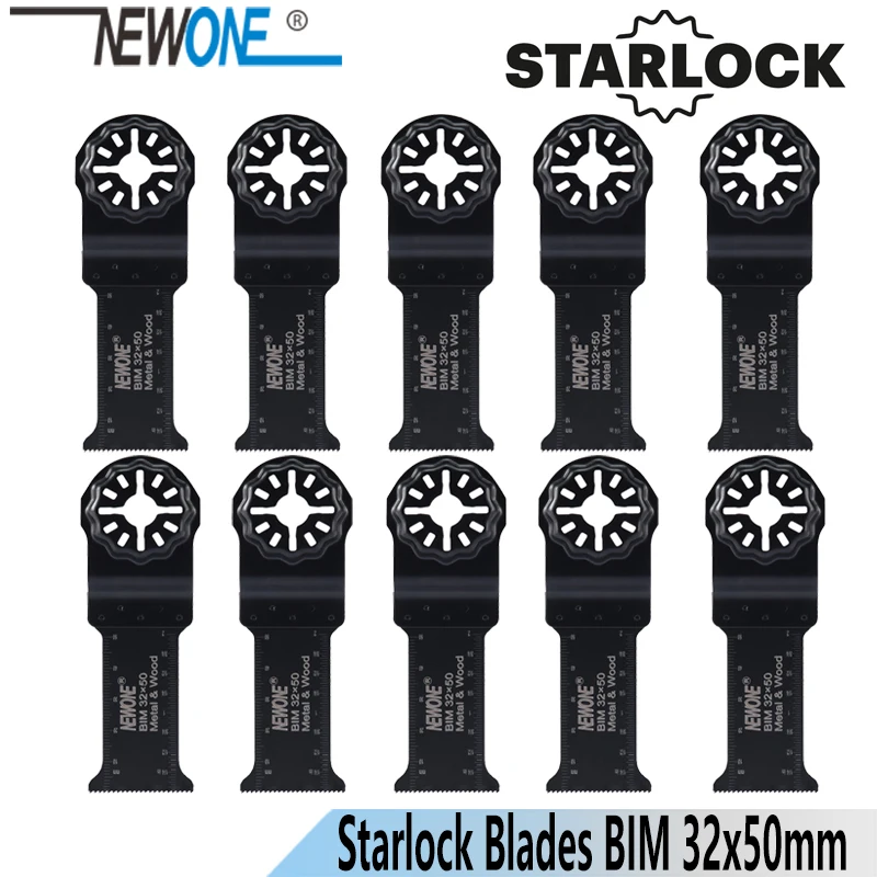 NEWONE 32*50mm Starlock Lang BIM savklinger passer Magt Oscillerende Værktøj til Træ, Metal Skære Fjern Søm og mere