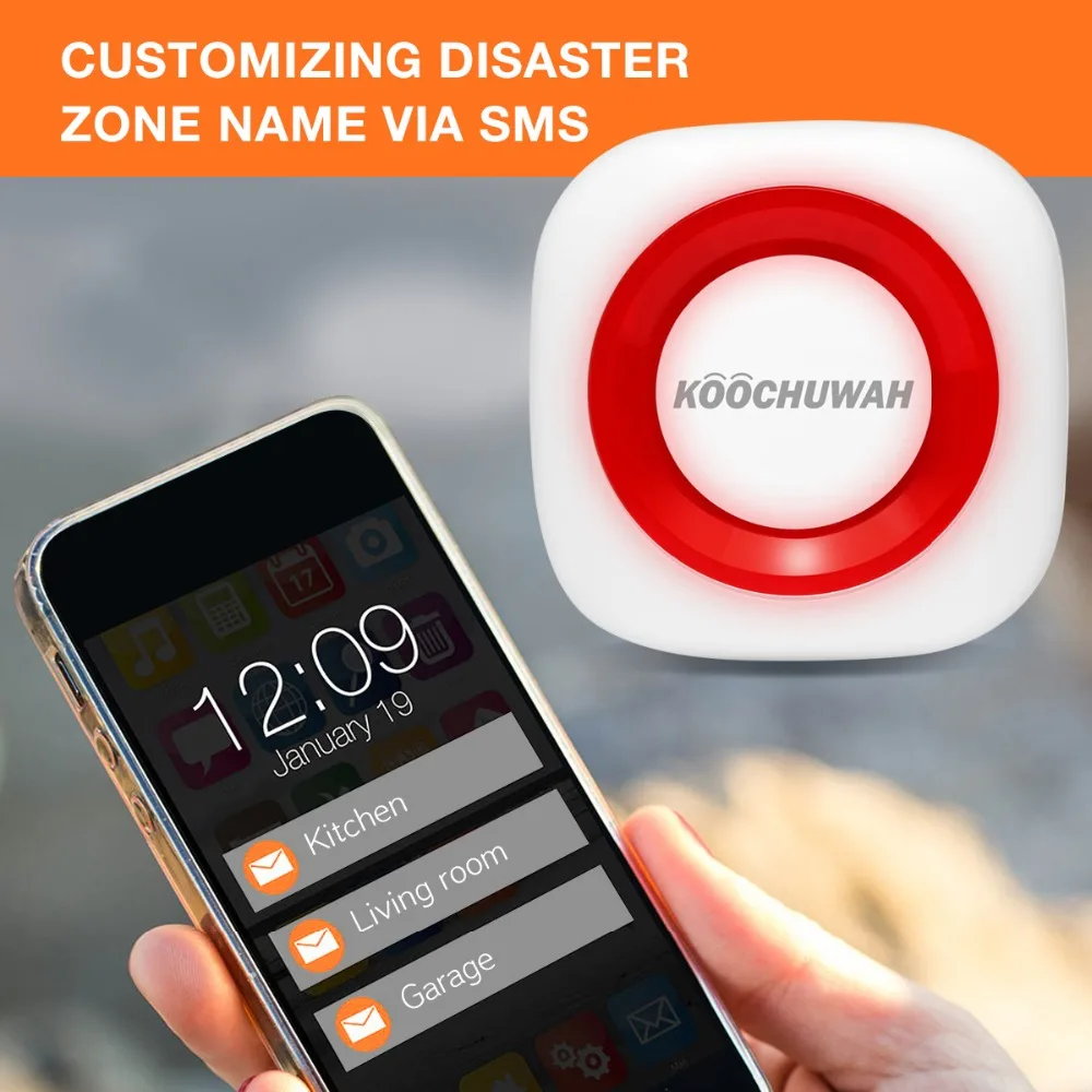 KOOCHUWAH Smart-House GSM Oversvømmelse Sensor SMS-besked, Vand Lækage Sensor Kit Auto Kalde Trådløse Vand Lækage Detektor Alarm Fremme