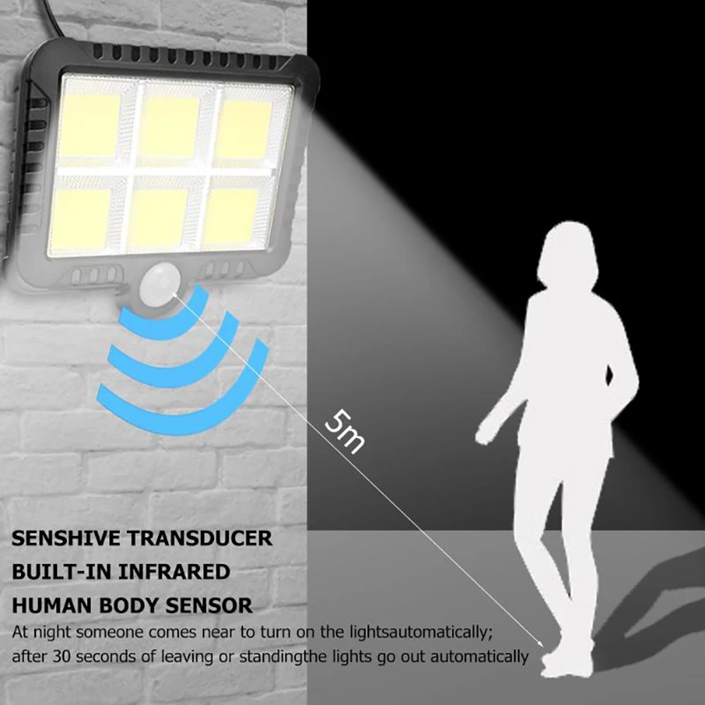 Nye LED Firkantet Sol Lys Mpow 120 COB Lysdioder Udendørs Vandtæt Sol bevægelsesfølerens Sikkerhed væglampe til Haven Vej Indretning