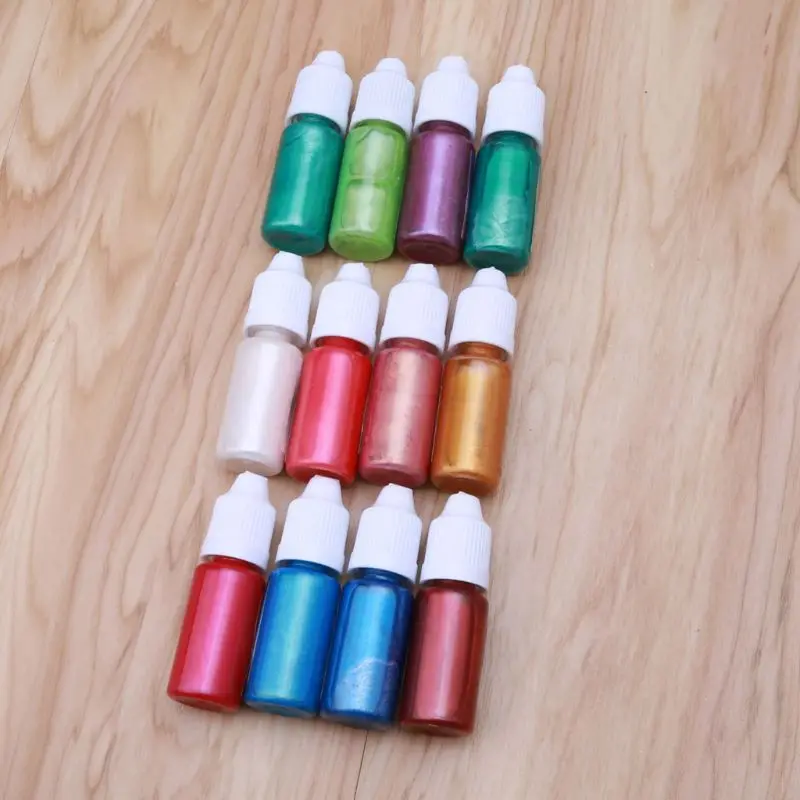 24 Farver Perlemors Harpiks Pigment Kit Liquid Pearl-glans Harpiks, Pigment, Farvestof Farve Harpiks Smykker Gør Værktøjer Kit