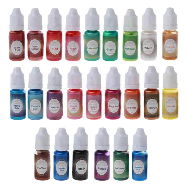 24 Farver Perlemors Harpiks Pigment Kit Liquid Pearl-glans Harpiks, Pigment, Farvestof Farve Harpiks Smykker Gør Værktøjer Kit