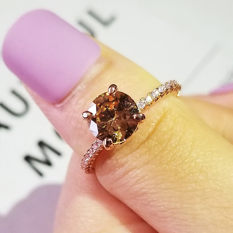 2021 nye luksus rose guld farve pude engagement ring til kvinder, dame jubilæum gave smykker engros Valentine ' s Day R5485