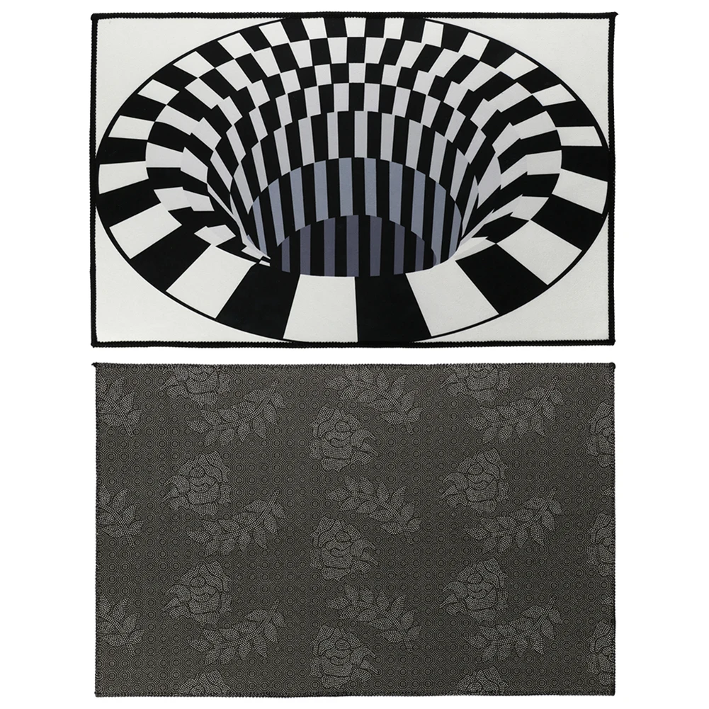 3d Print Tæppe Luksus, Gulvtæppe, Mat Tæppe Hvid Sort Abstrakt Geometrisk Optiske Illusion, Stue, Soveværelse Tæppe (Rektangel)