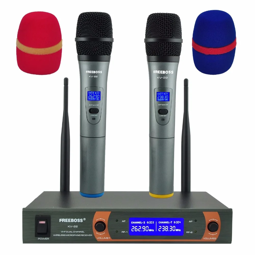 KV-22 VHF 2 Håndholdte Trådløse Mikrofon Dynamiske Kapsel Familie Fest Blandet Output Wireless Karaoke Mikrofon