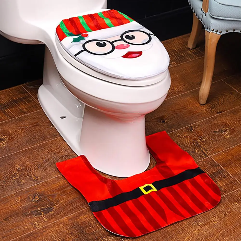QIFU Santa Claus jul Toilet Dække Glædelig Jul Indretning til Hjemmet 2020 Jul julepynt Nye År 2021 Indretning Xmas