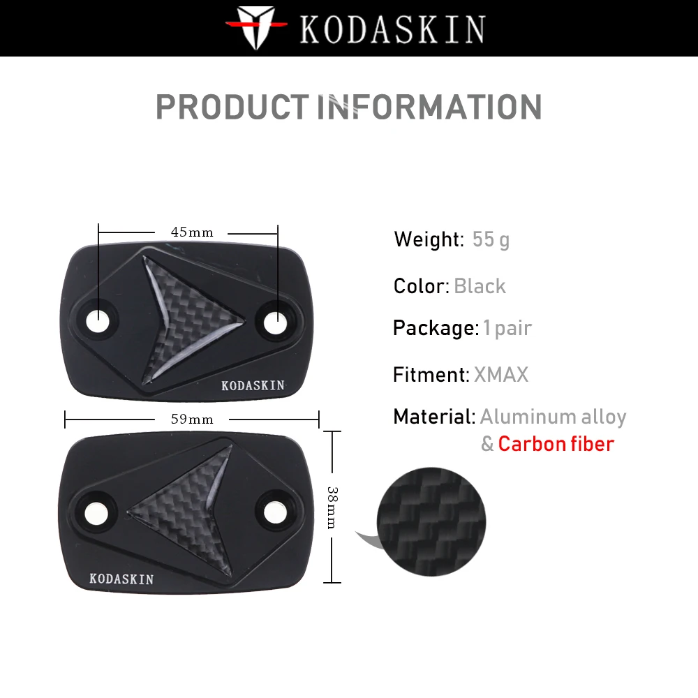 KODASKIN Motorcykel CNC-Ægte Carbon Bremse og Kobling Caps Passer til Yamaha XMAX XMAX125 XMAX250 XMAX300 XMAX400