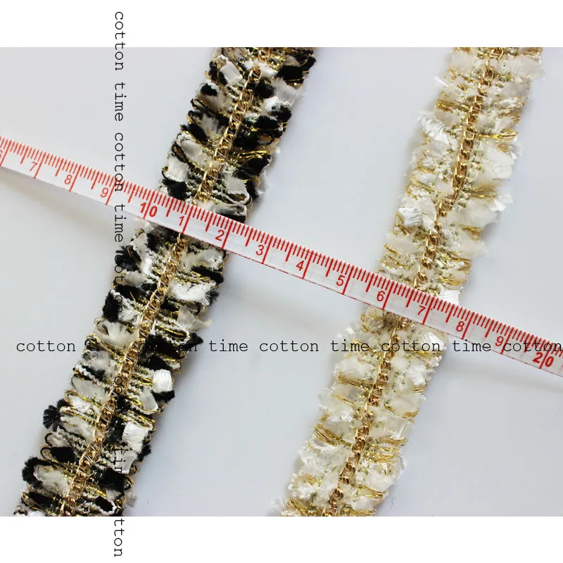 4yards Frynsede Kæde Kvast Sy Tilbehør 2,2 cm bredde Golden sort gjord deco-trim håndlavede materialer tøj accesory