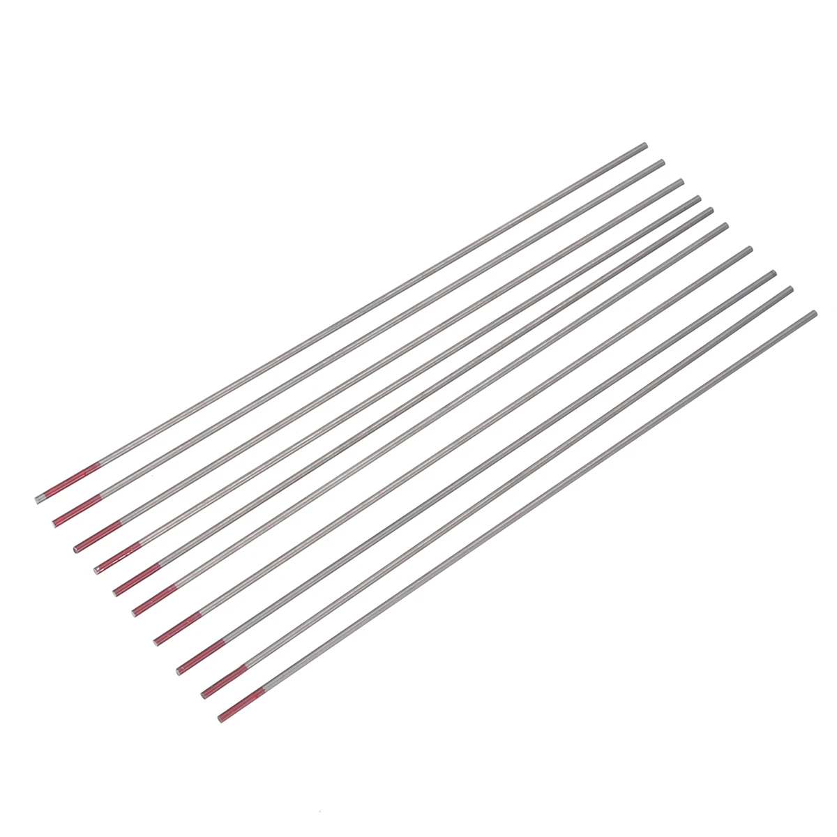 10stk Tig Svejsetråd til Svejsning Wolfram Elektroder Stang 2% Thoriated Wolfram Elektroden 1.6x150mm WT20 Red til Svejsning af kulstofstål