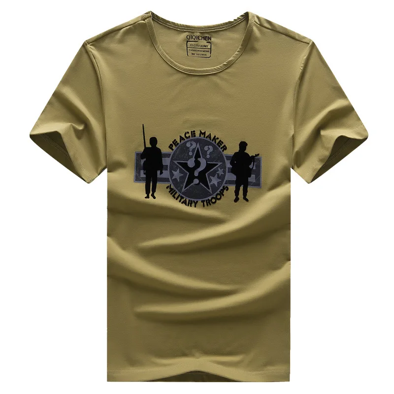 77City Killer Mærke Soldat Print Tshirt Mænds Bomuld kortærmet Militær Camouflage T-shirts Taktiske T-Shirt Mænd Plus Størrelse 4XL