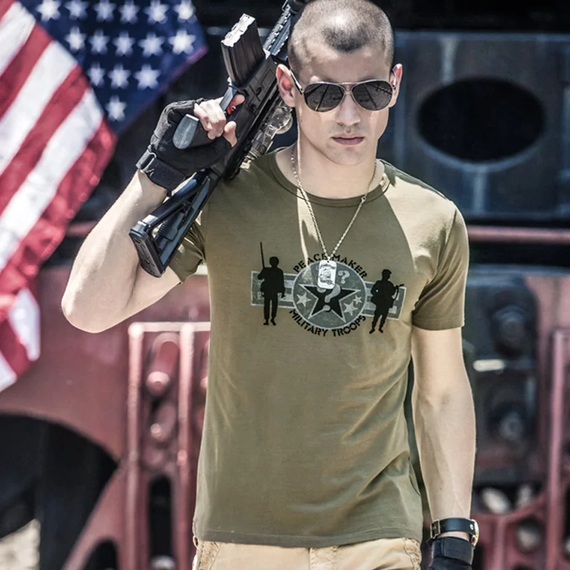 77City Killer Mærke Soldat Print Tshirt Mænds Bomuld kortærmet Militær Camouflage T-shirts Taktiske T-Shirt Mænd Plus Størrelse 4XL