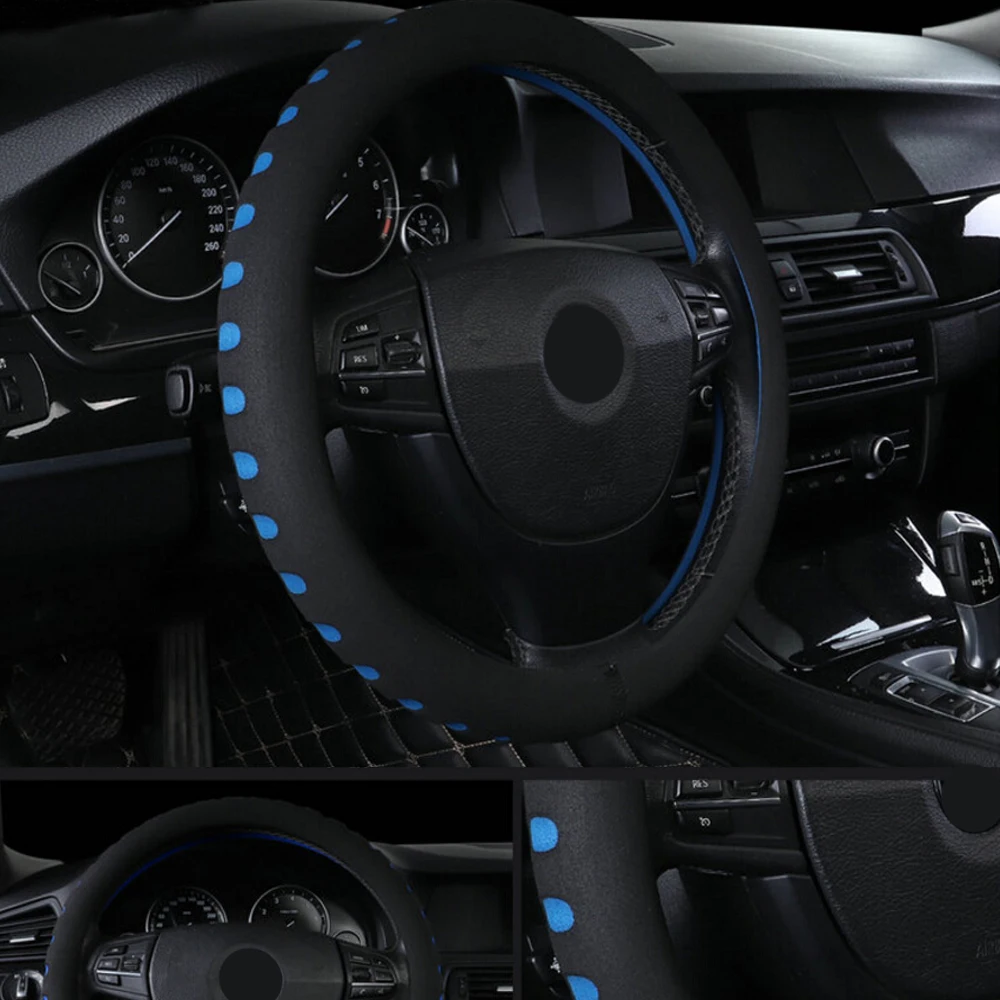 LEEPEE EVA Stansning Rattet Dække Universal Bil Styretøj hjul, der Dækker Diameter 38cm Car-styling Passer Til de Fleste Biler