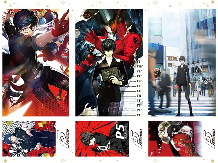 Persona 5 Hovedperson Joker Ren Amamiya Ryuji Sakamoto Postkort Postkort Mærkat Artbook Brochure Gave Cosplay Rekvisitter Bog, Der Er