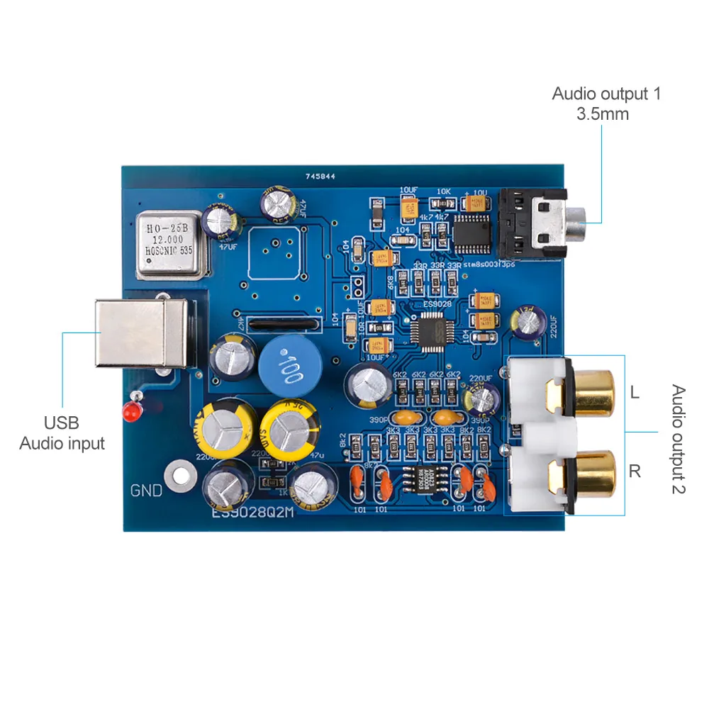 AIYIMA MIni-USB-Dekoder yrelsen ES9028K2M+SA9023 Feber Audio DAC ' s lydkort Afkodning Modul DIY Til Effektforstærkere hjemmebiograf